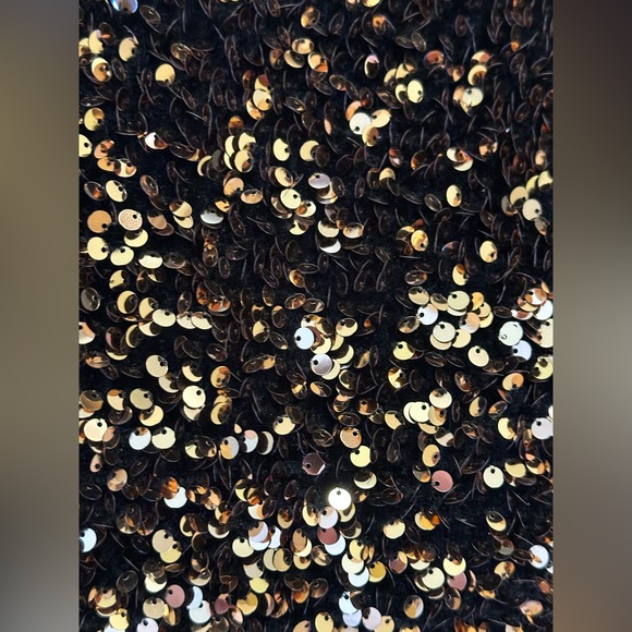 Sequin Embellished Black and Gold Skirt - Picture 2 of 3